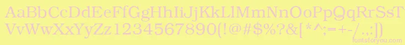 BookLightRegular Font – Pink Fonts on Yellow Background