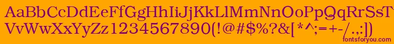 BookLightRegular Font – Purple Fonts on Orange Background