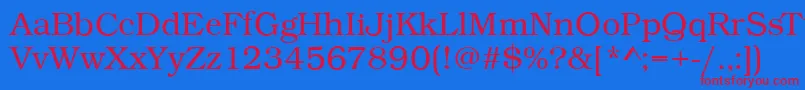 BookLightRegular Font – Red Fonts on Blue Background