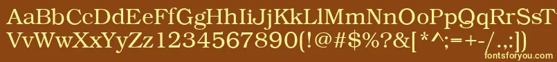 BookLightRegular Font – Yellow Fonts on Brown Background