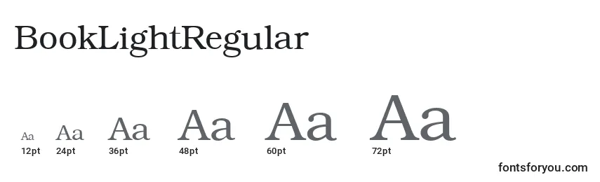 Размеры шрифта BookLightRegular