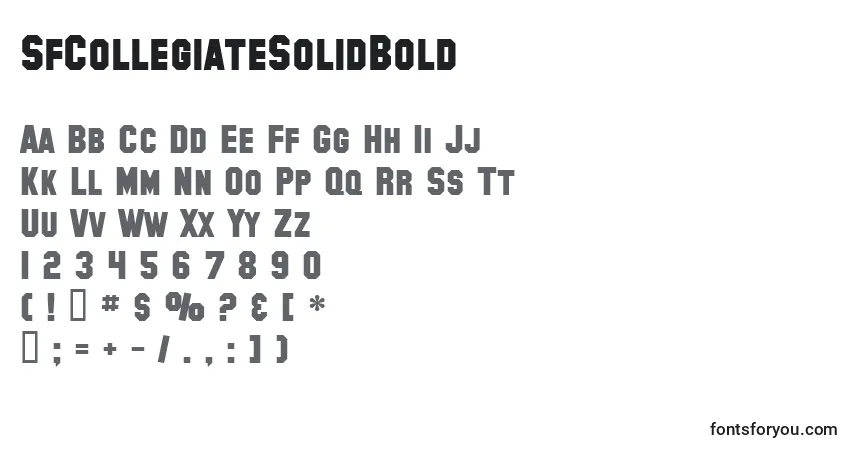SfCollegiateSolidBold-fontti – aakkoset, numerot, erikoismerkit