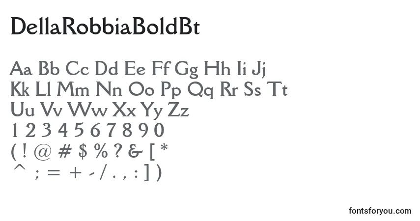 A fonte DellaRobbiaBoldBt – alfabeto, números, caracteres especiais