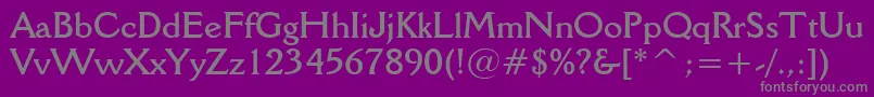 フォントDellaRobbiaBoldBt – 紫の背景に灰色の文字