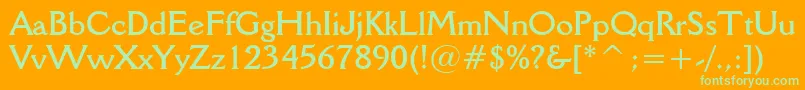 DellaRobbiaBoldBt Font – Green Fonts on Orange Background