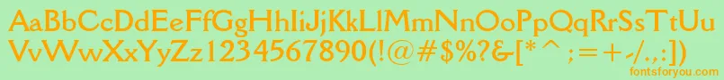 DellaRobbiaBoldBt Font – Orange Fonts on Green Background