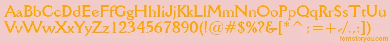 DellaRobbiaBoldBt Font – Orange Fonts on Pink Background