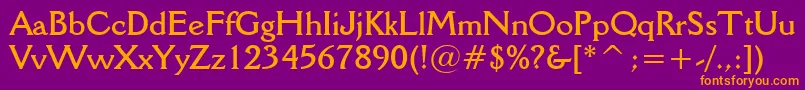 DellaRobbiaBoldBt Font – Orange Fonts on Purple Background