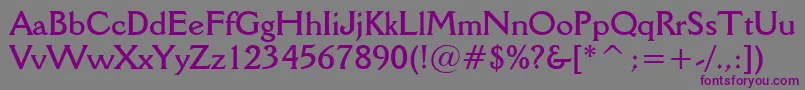 DellaRobbiaBoldBt Font – Purple Fonts on Gray Background