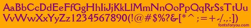 DellaRobbiaBoldBt Font – Purple Fonts on Orange Background