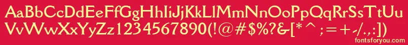 DellaRobbiaBoldBt Font – Yellow Fonts on Red Background