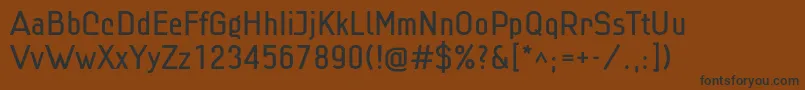 Linreg-Schriftart – Schwarze Schriften auf braunem Hintergrund