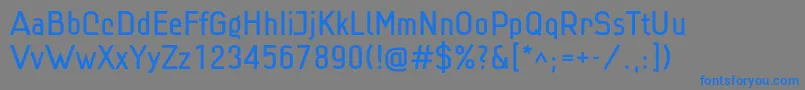 フォントLinreg – 灰色の背景に青い文字