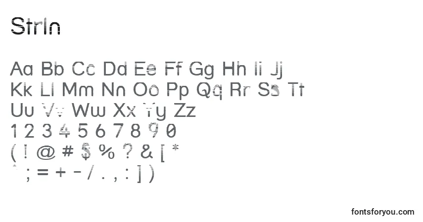 Schriftart Strln – Alphabet, Zahlen, spezielle Symbole
