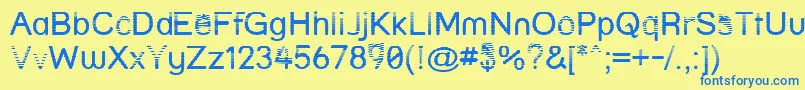 Strln Font – Blue Fonts on Yellow Background