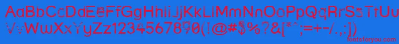 Strln Font – Red Fonts on Blue Background