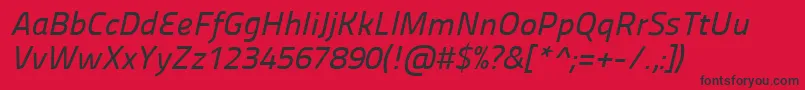 Panefresco500wtitalic Font – Black Fonts on Red Background