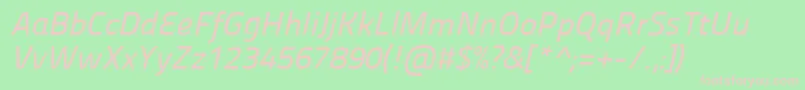 Panefresco500wtitalic Font – Pink Fonts on Green Background