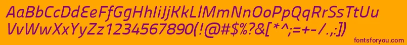 Panefresco500wtitalic Font – Purple Fonts on Orange Background