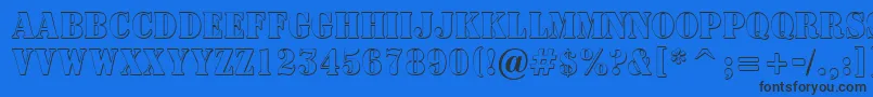 ASignboardtitulnrsh Font – Black Fonts on Blue Background
