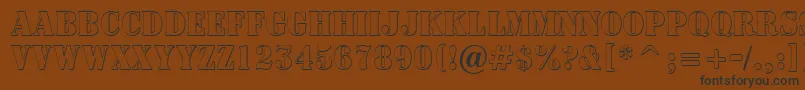 フォントASignboardtitulnrsh – 黒い文字が茶色の背景にあります