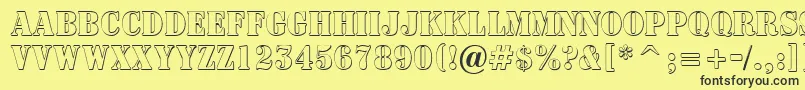 フォントASignboardtitulnrsh – 黒い文字の黄色い背景