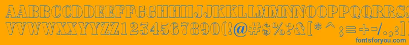 ASignboardtitulnrsh Font – Blue Fonts on Orange Background