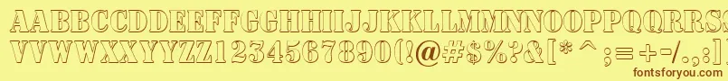 Шрифт ASignboardtitulnrsh – коричневые шрифты на жёлтом фоне