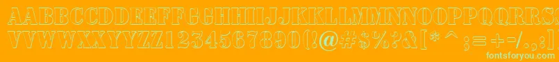 Шрифт ASignboardtitulnrsh – зелёные шрифты на оранжевом фоне