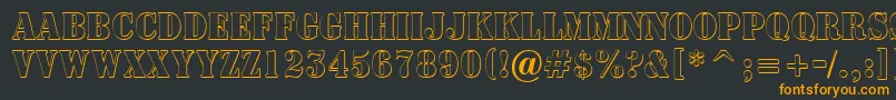 ASignboardtitulnrsh-Schriftart – Orangefarbene Schriften auf schwarzem Hintergrund
