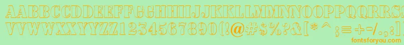 ASignboardtitulnrsh Font – Orange Fonts on Green Background
