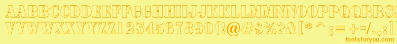 ASignboardtitulnrsh Font – Orange Fonts on Yellow Background