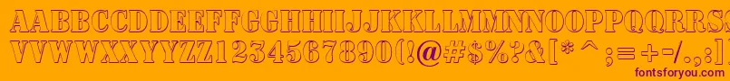 Czcionka ASignboardtitulnrsh – fioletowe czcionki na pomarańczowym tle