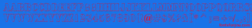 ASignboardtitulnrsh-fontti – punaiset fontit sinisellä taustalla
