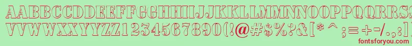 フォントASignboardtitulnrsh – 赤い文字の緑の背景