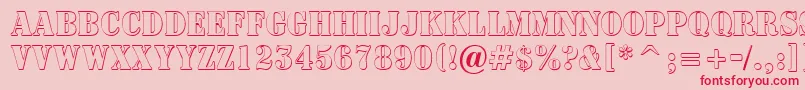 フォントASignboardtitulnrsh – ピンクの背景に赤い文字