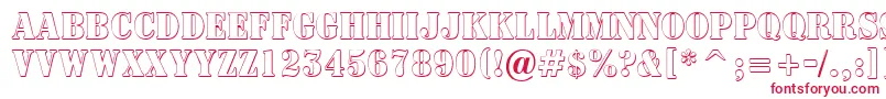 ASignboardtitulnrsh-Schriftart – Rote Schriften auf weißem Hintergrund