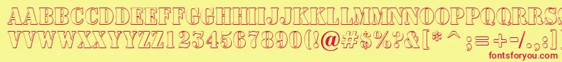 ASignboardtitulnrsh Font – Red Fonts on Yellow Background