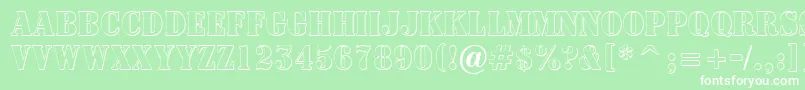 ASignboardtitulnrsh-fontti – valkoiset fontit vihreällä taustalla