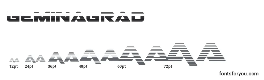 Размеры шрифта Geminagrad