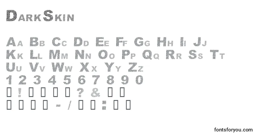 Schriftart DarkSkin – Alphabet, Zahlen, spezielle Symbole