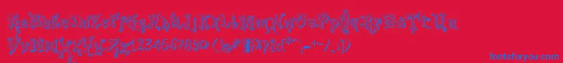 VtksGoodVibrations2 Font – Blue Fonts on Red Background