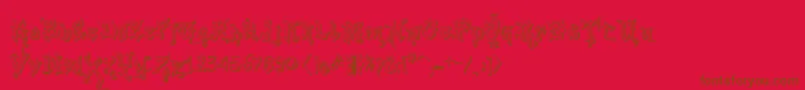 VtksGoodVibrations2 Font – Brown Fonts on Red Background