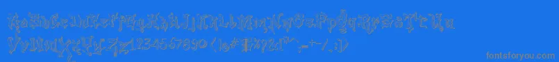 VtksGoodVibrations2-Schriftart – Graue Schriften auf blauem Hintergrund