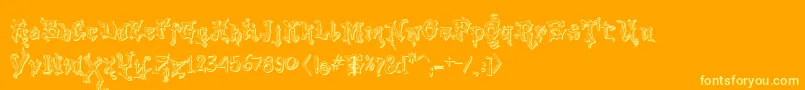 VtksGoodVibrations2 Font – Yellow Fonts on Orange Background