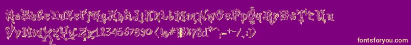 VtksGoodVibrations2 Font – Yellow Fonts on Purple Background