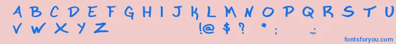 Markergarbage Font – Blue Fonts on Pink Background