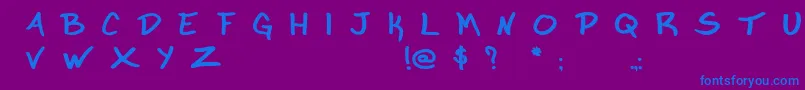 Markergarbage Font – Blue Fonts on Purple Background