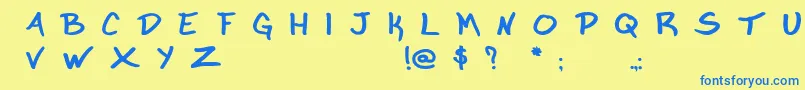 Markergarbage Font – Blue Fonts on Yellow Background