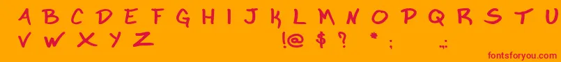 Markergarbage Font – Red Fonts on Orange Background